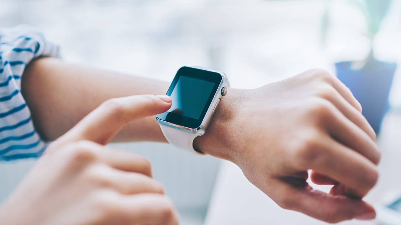 Finger pointing smart watch screen