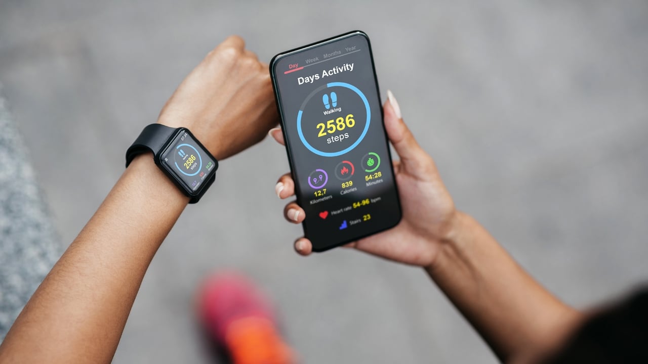 Smart watch and cellphone pairing with each other.