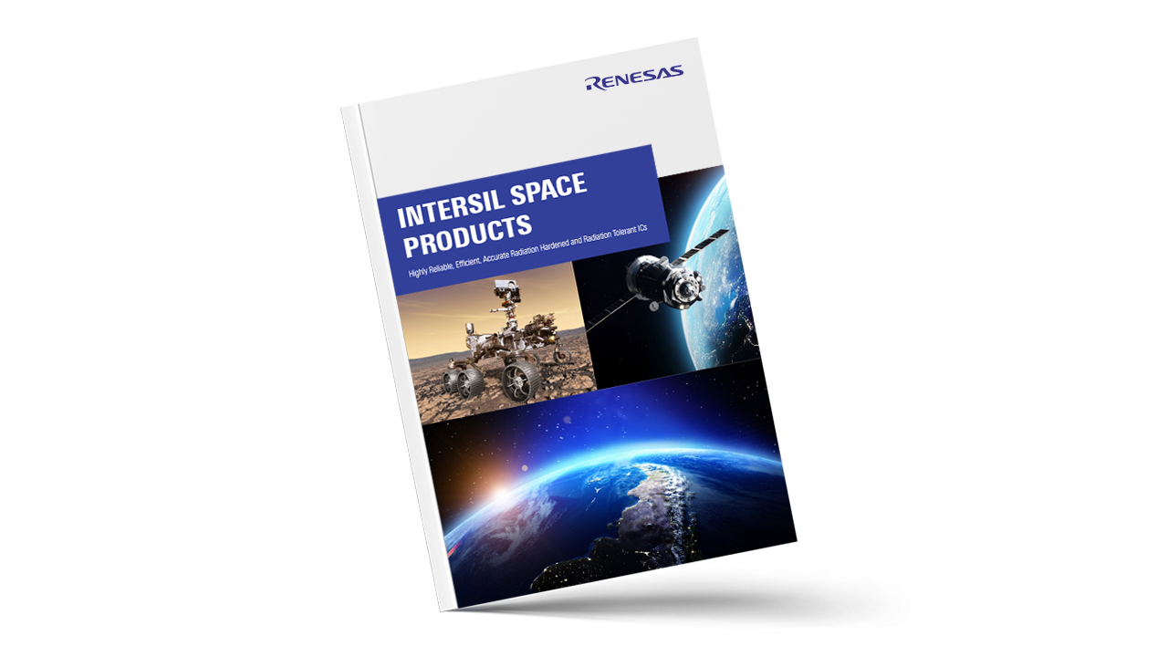 Brochure cover featuring intersil space products.