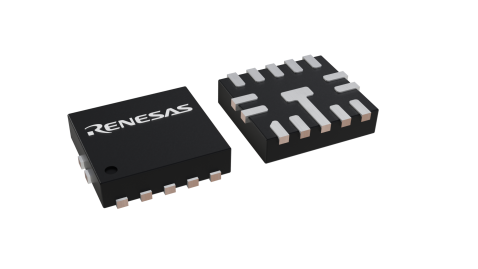 3D illustration featuring top and bottom views of STQFN chip package with 14 lead count.